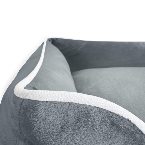 Luxe Grey Velvet Dog Bed richpaw.co.uk/